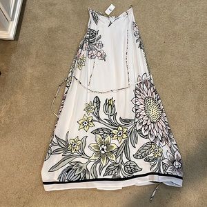 Loft White Dress with Flowers